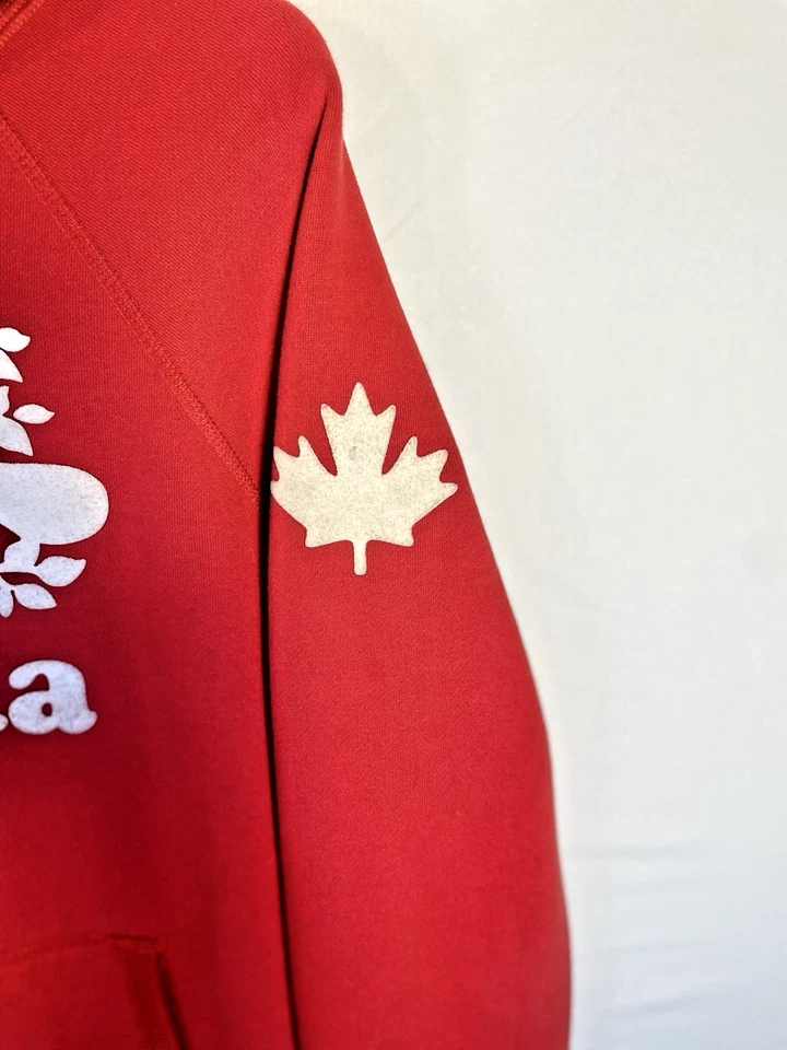 Sudadera deportiva con capucha roja Roots Canada Beaver XS/pequeña Foto 2 de 4