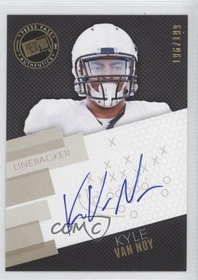 2014 Press Pass Signings Gold X's & O's 196/199 Kyle Van Noy Rookie Auto RC 0a6