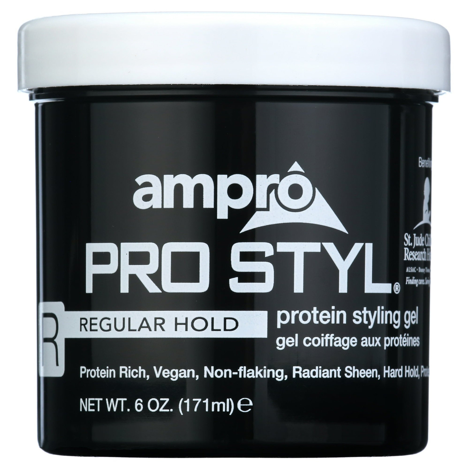 Ampro Regular Hold Protein Hair Styling Gel, Moisturizing, Unisex, 6oz (12 Pack)