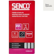 3/8" Crown Finish Staples 1/2" Length 22 Gauge Collated Galvanized Fi...