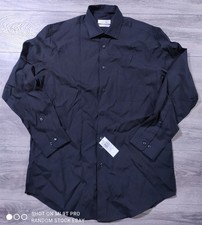 Calvin Klein Dress Shirt Adult Medium 15-15.5 32/33 Black Button Up Mens