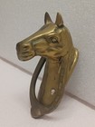 Solid Brass Horse Head Door Knocker 1980s Horseshoe Ranch Cabin Farmcore