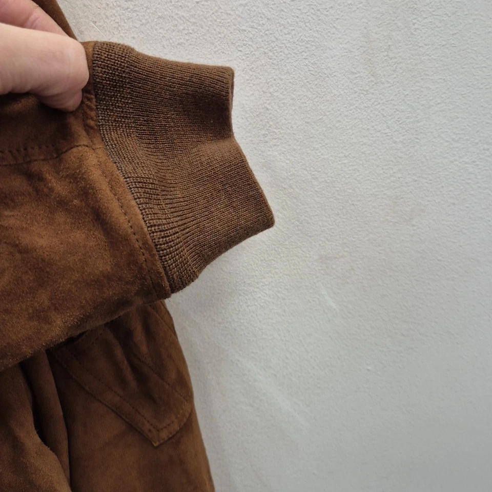 Ralph Lauren Polo Brown Soft Suede Goat Leather Bomber Jacket Coat Size Large - Image 4 of 4