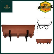 Decorative Wall Mounted Trough Planter Brackets - Robust Steel Pair