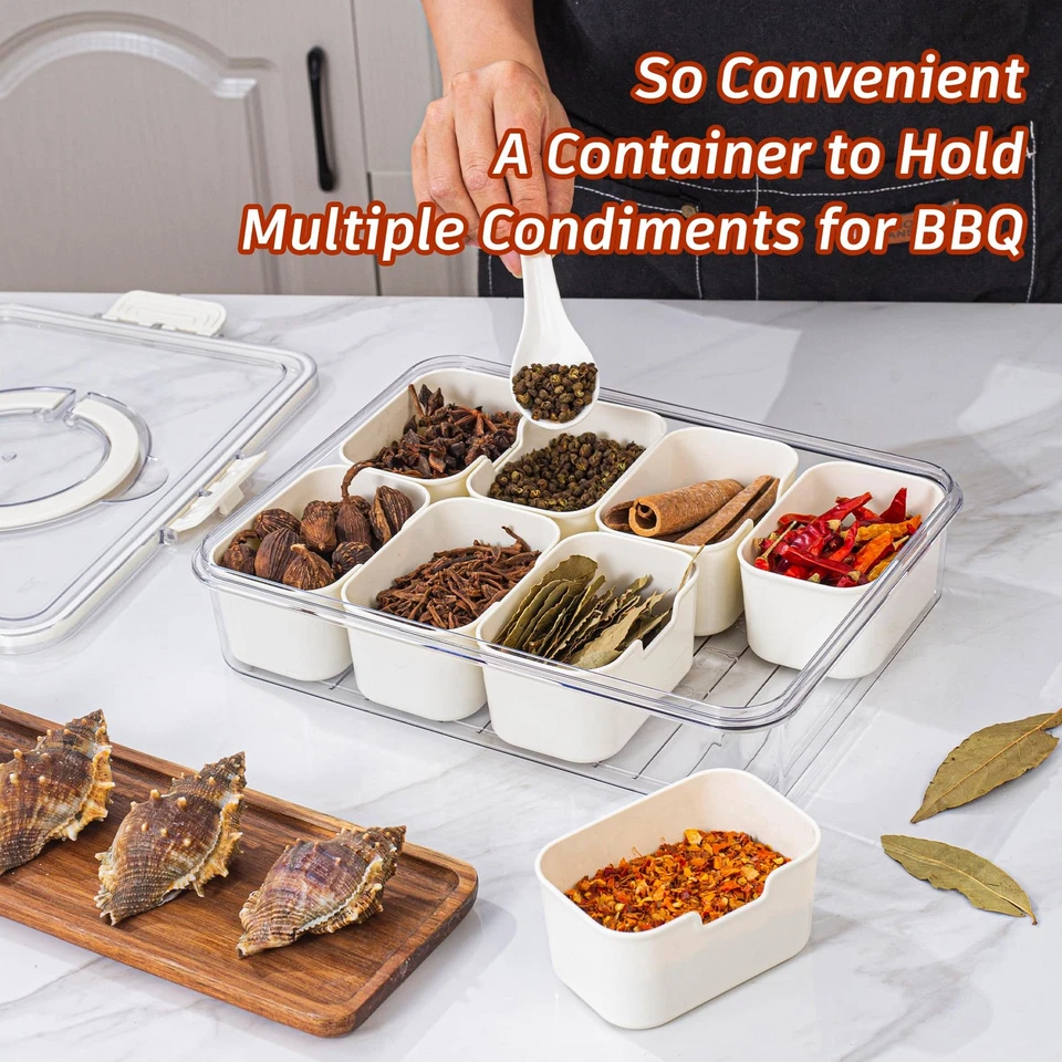 Divided Serving Tray with Lid and Handle - Snackle Box Charcuterie Container ... - Image 3 of 4