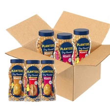 Peanuts Variety Pack, Dry Roasted Nuts, 16 Oz Jars, (Pack of 3), Protein Snack C