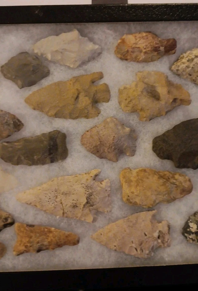 25 de mis artefactos indios favoritos. Una amplia gama de tipos de punta de flecha en pantalla C Foto 3 de 4