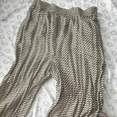 Kith Women s Green & White Geometric Elastic Waist Pants, Size M