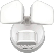Mr Beams Wired Pro 2-Head Motion Sensing LED Security Light, 2700 Lumens, White