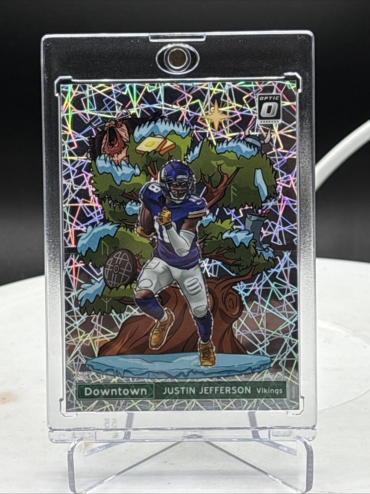 JUSTIN JEFFERSON 2021 DONRUSS OPTIC DOWNTOWN VIKINGS FOOTBALL CARD