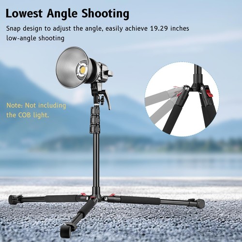 Supporto Luminoso per Fotografia, Treppiede Regolabile 6.56ft/200cm in Alluminio con 360... - Foto 4 di 9