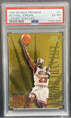 1995-96 Skybox Premium - Michael Jordan - Larger than Life #L1 Insert - PSA 6