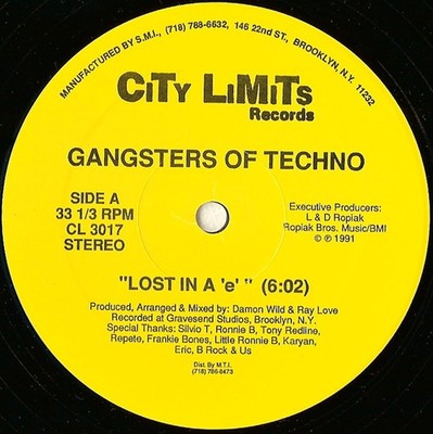 Gangsters Of Techno - Lost In A 'E' Electronic Techno 12'' Schallplatte 189184