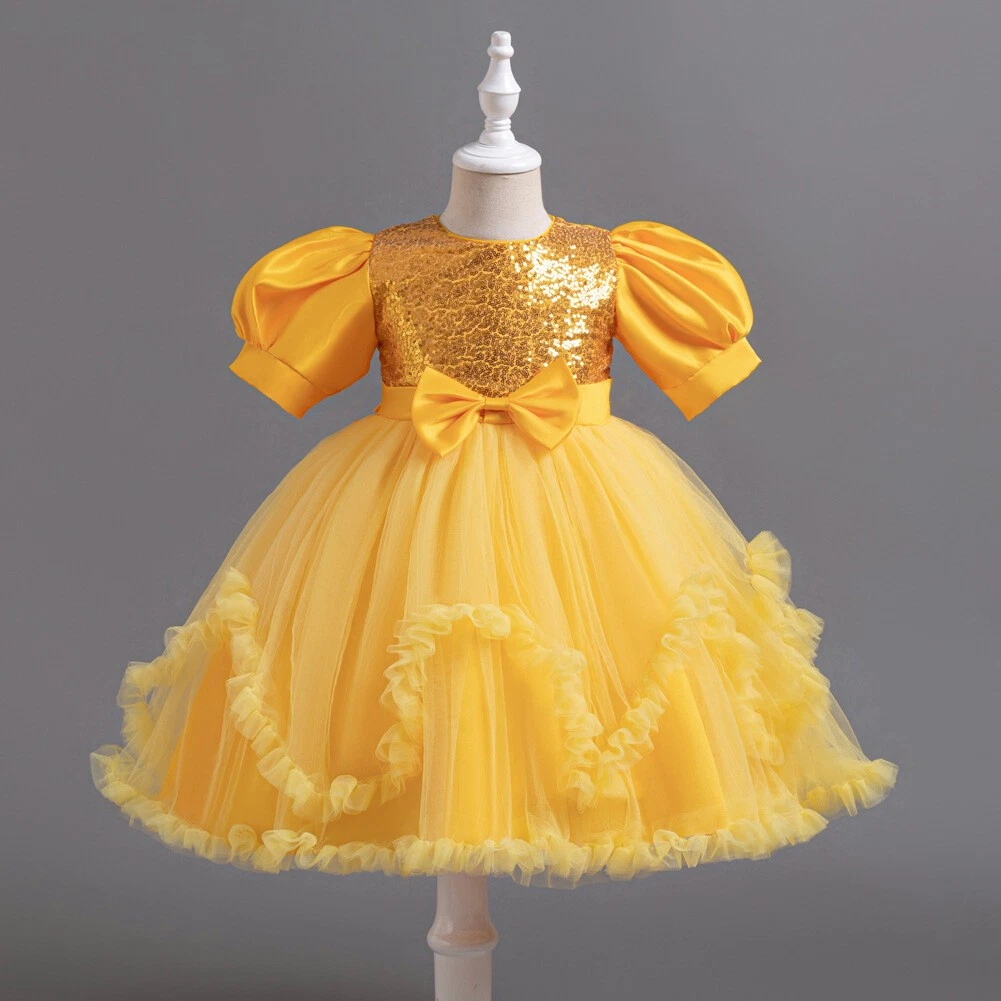 Robe De Pageant Pour Fille Sherri Hill Littles K53846 - Taille 6 - Jaune Beurre - Neuf Avec étiquettes