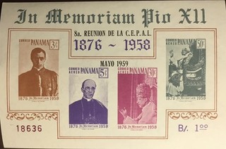 Panama 1959 Pope Commemoration Minisheet MNH