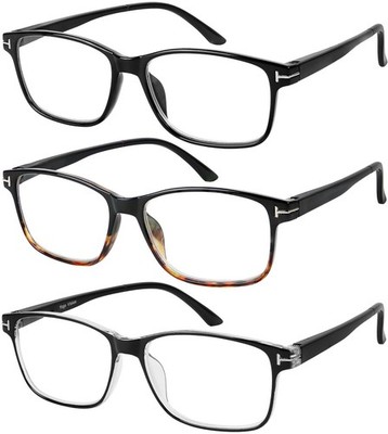 Reading Glasses 3 Pair Stylish Quality Readers Spring Hinge Glasses for Reading