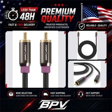 FosPower 25ft RCA Subwoofer Cable Male to Male Gold Plated Shielded