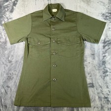 Vintage US Army OG-507 Utility Men's Shirt Small Military Fatigue Green 80s USA