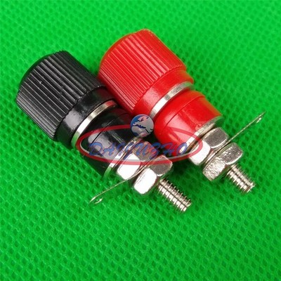 2pcs speaker Audio Cable Binding Posts Insulated Banana Plug *uq