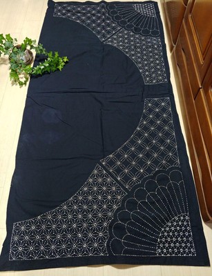 Vintage Japanese Textile Aizome Indigo Blue Sashiko 178cm Vintage Japanese Textile Aizome Indigo Blue Sashiko 178cm