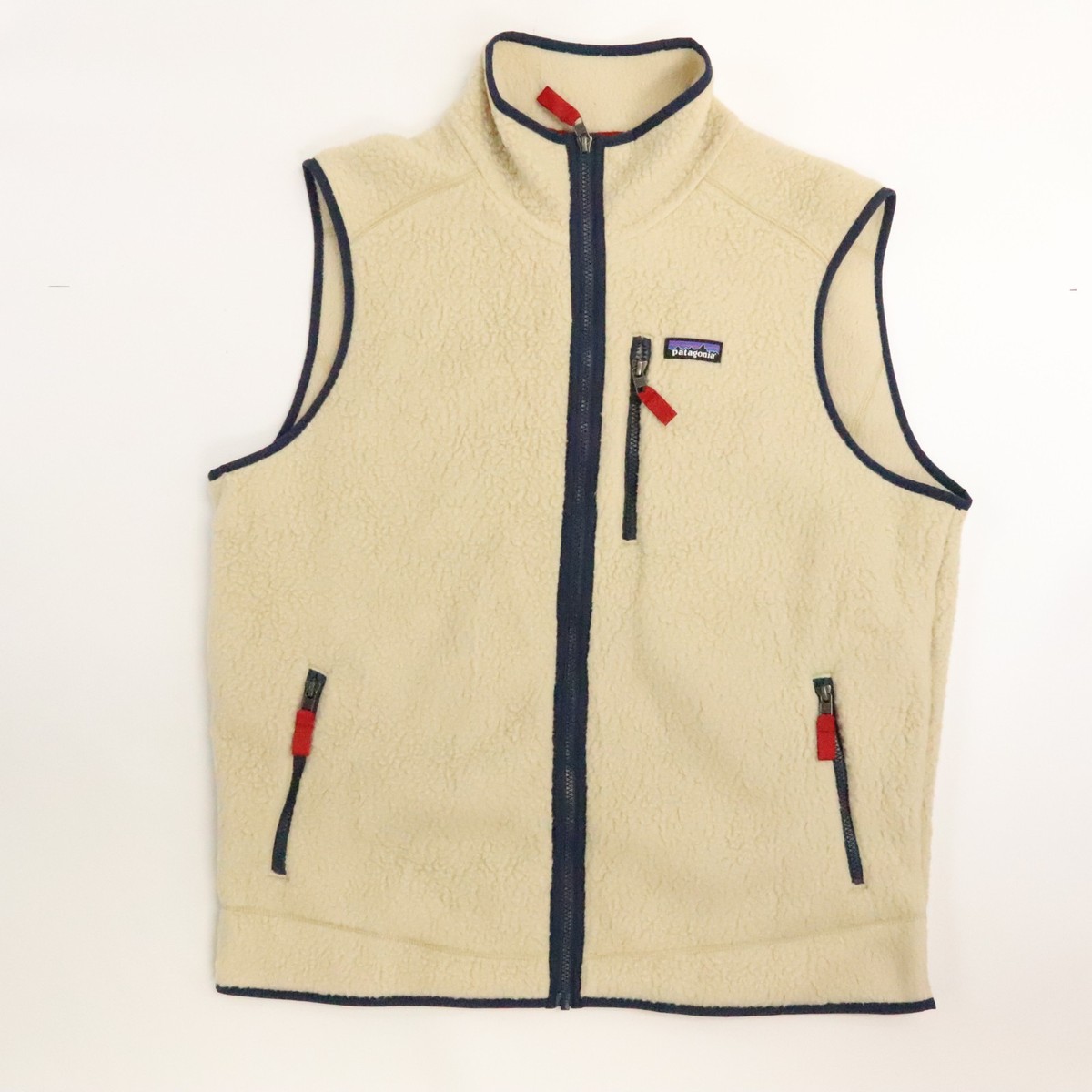 Patagonia Retro Pile Fleece Vest Jacket Size XL Beige Cream Oatmeal