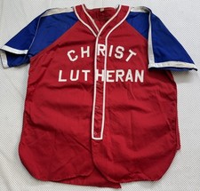 1940’s Cotton Baseball All star insurance Agency company Jersey size 42 Distress