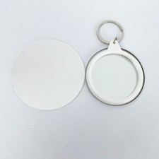 2-1/4" 58mm Mirror Key Chain Button Parts 100 Sets/Pack Keychain Making Supplies