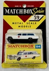 Vintage 1964 Matchbox S&S Cadillac Ambulance #54 1:64 Diecast Car Mint - Package