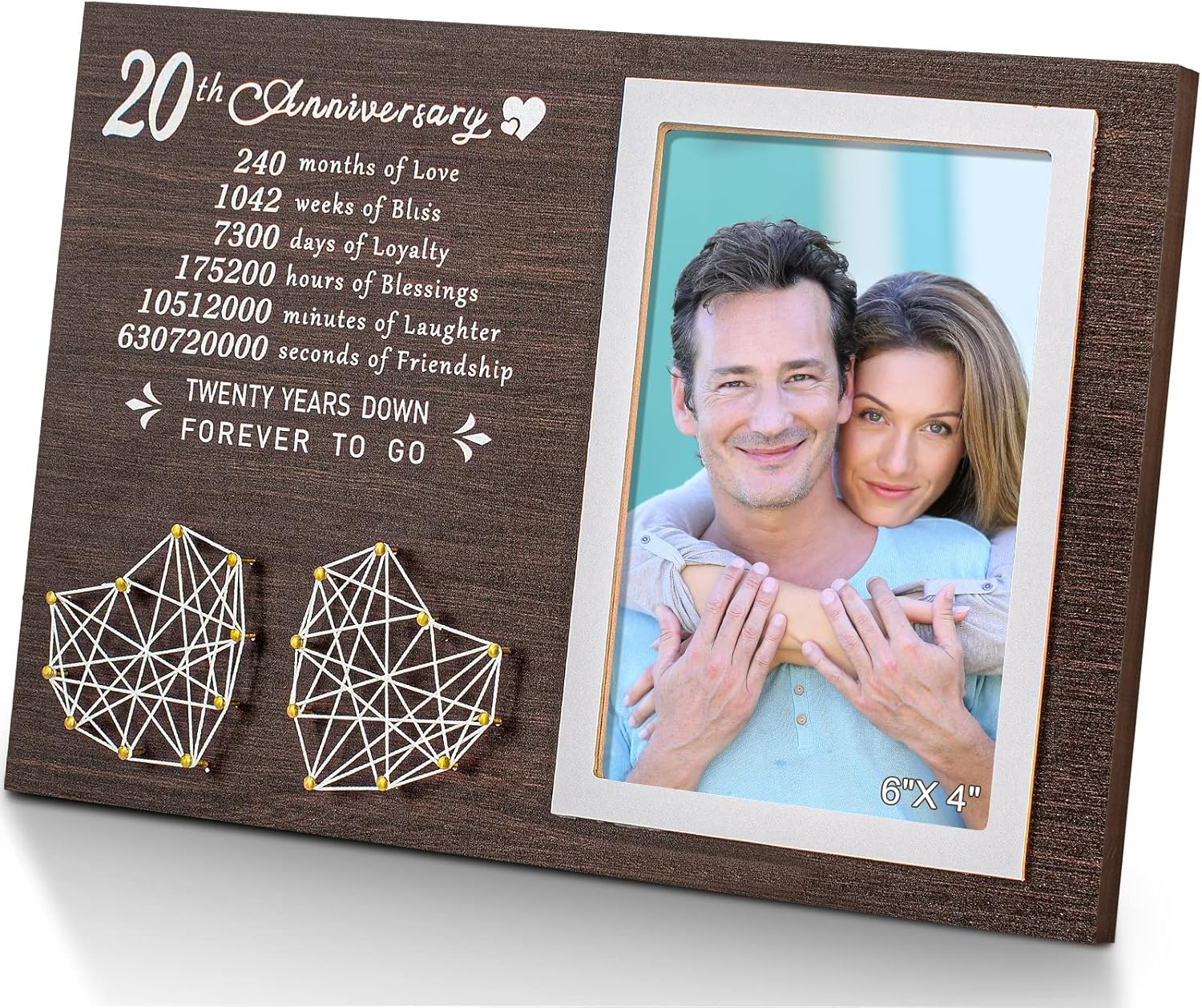 Wedding & Housewarming Gifts - 20th Anniversary Picture Clip Frame for Couples
