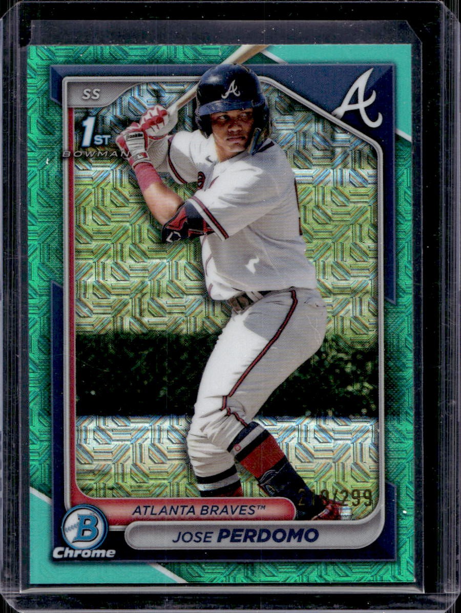 Jose Perdomo 2024 Bowman Chrome #BCP-220 Aqua Mojo Refractor /299