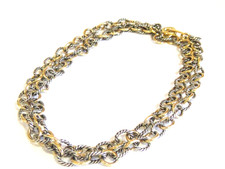 5950 DAVID YURMAN 18K SS MINI OVAL LINK CHAIN NECKLACE CH0173S8