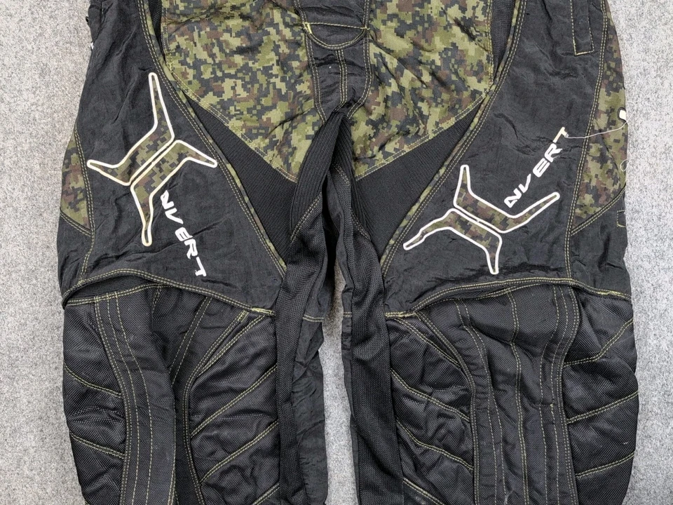 Pantalones de paintball invertidos adultos grandes 29-40 negros camuflados rodillas acolchadas cintura ajustable Foto 3 de 4