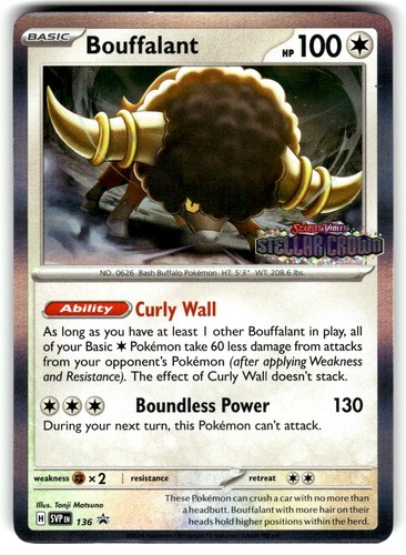 Bouffalant - 136 Holo STAMPED Promo SV: Scarlet & Violet Promo Card NM