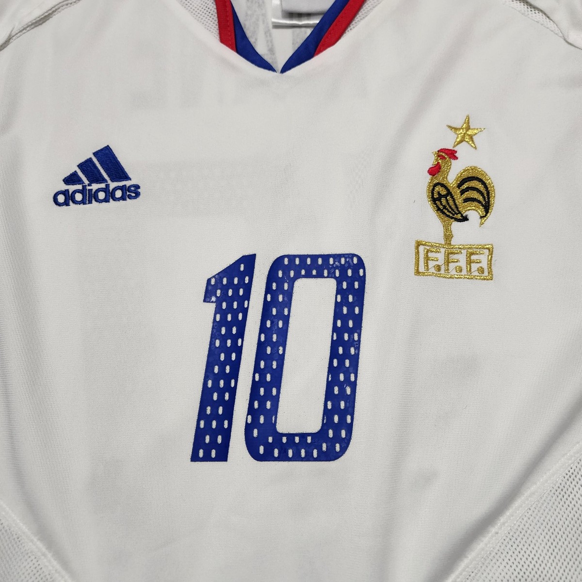2004 Adidas France Away Soccer Jersey Zinedine Zidane Men XL Euro