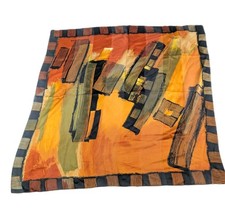 Vtg Italian Scarf Abstract MCM retro Modernist art print READ