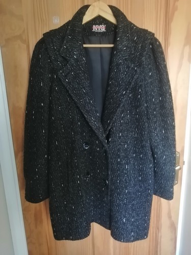 New York Girl NYG Womens 14 Black Wool Winter Coat Size USA Union Made Vintage - Picture 1 of 12