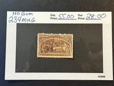 Scott #  234 MNG  (mint no gum)    2024 Scott Catalogue Value $ 28.00