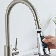 Brushed Nickel Kitchen Faucet Spray Head Replacement Pull Out Sprayer Nozzle Tap