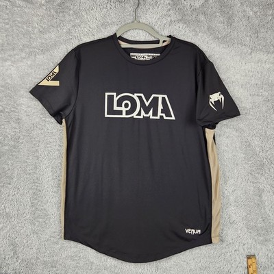Venum LOMA Shirt Mens Large Black Performance Training Jersey MMA Boxing Logo