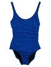 Calvin Klein Bathing Suit Blue Silver Size 12 One Piece Silver Logo Swimwear Log