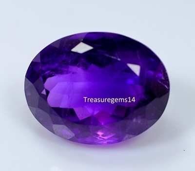 6.5 Ct 7X10X14 Natural Deep Purple Amethyst faceted Oval Gemstone KA-696