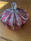 Vintage Ruby Stained Anchor Hocking Covered Candy Dish with Lid