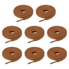 4 Pairs Flat Shoe Laces 5/16" x 150" Polyester Sneaker Shoestring, Light Brown