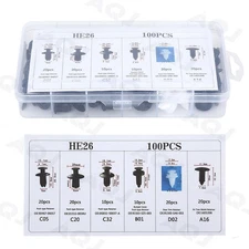 100Pcs Car Retainer Clips Car Fasteners Push Trim Clips Pin Rivet Bumper Kit