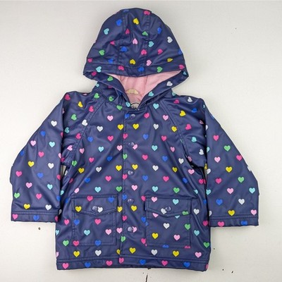Hatley Navy & Multicolor Heart Rain Coat - 3 Year 