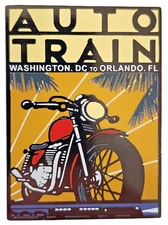 Amtrak Auto Train Cycle Enameled Collector Lapel Pin Washington to Orlando Route