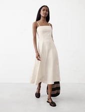 Banana Republic Linen Blend Seamed Midi Dress Size M NWT RT$140