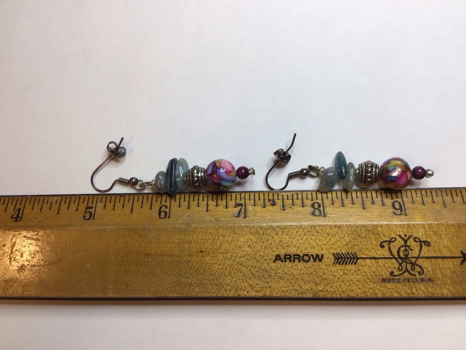 Artisan - Kyanite, Ruby & Rainbow Marble Necklace… - image 8