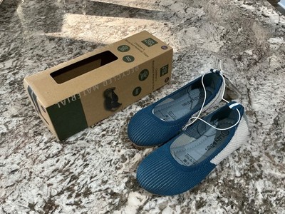 GIRLS SHOES Lily & Dan Ballerina Flats Recycled Material Blue Gray  11/12 NEW