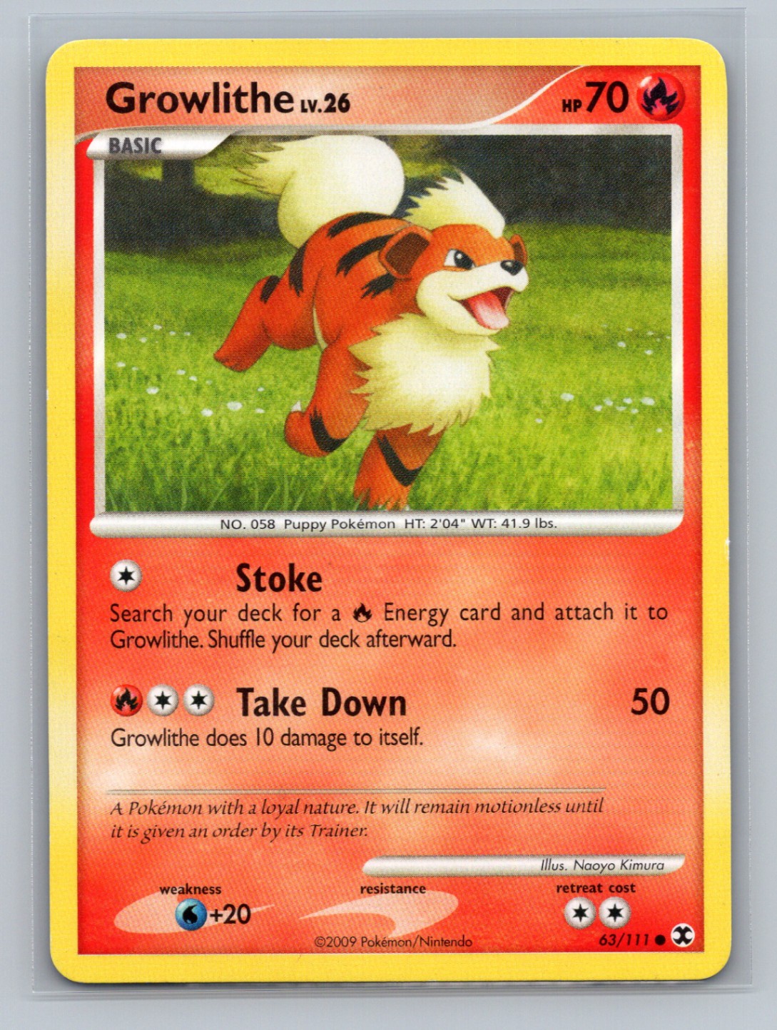 Pokémon TCG Growlithe 63/111 Rising Rivals Normal LP